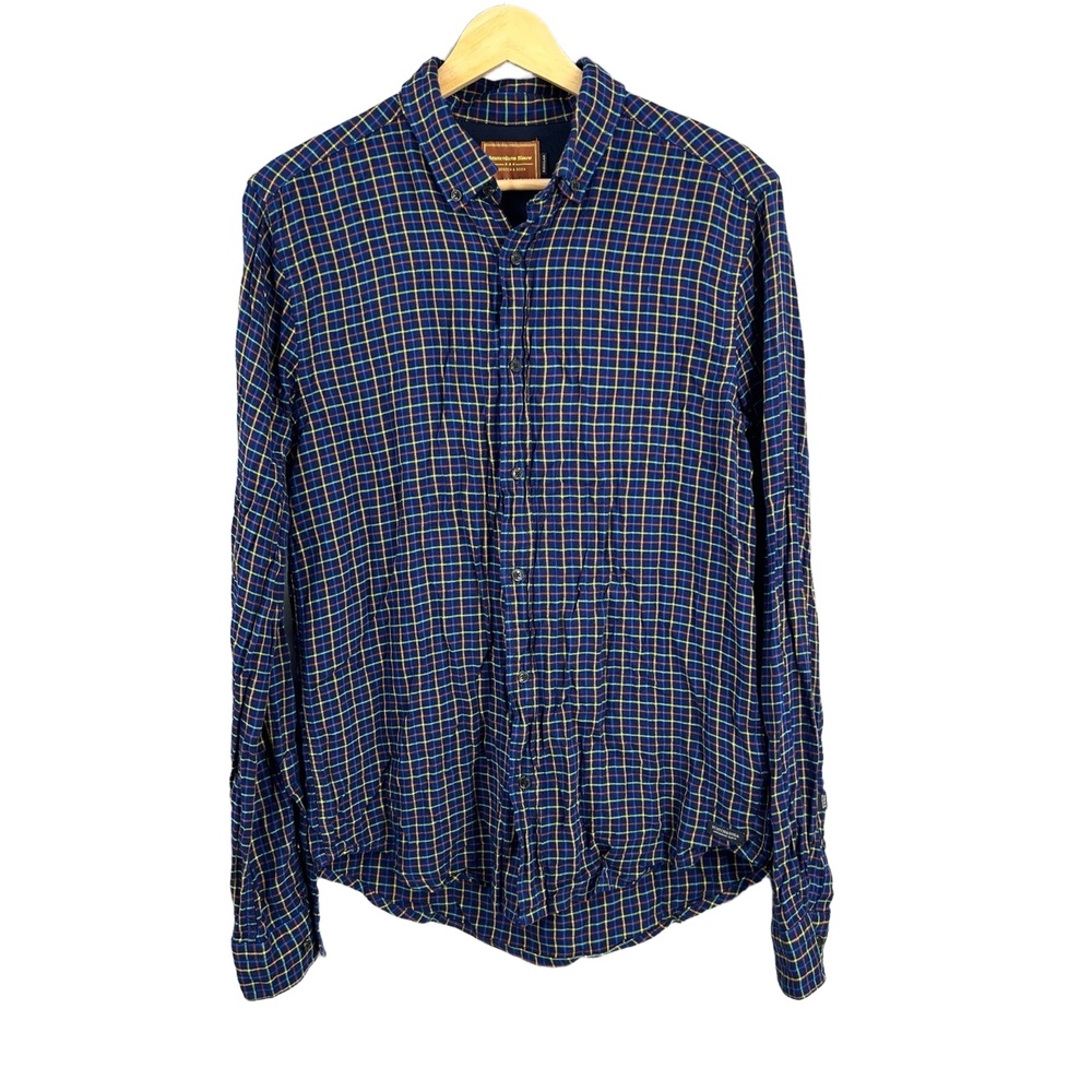 Scotch & Soda Amsterdams Blauw Plaid Button-Up Shirt Blue Multicolor Mens Medium